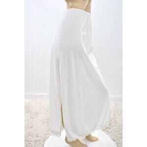 Vintage Snowdon Long White Formal Half Slip Nylon M Slits on both sides